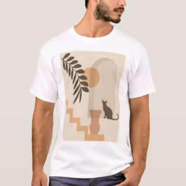 Trap Vaas Kat, Boho Abstract Geometrische Kunst T-shirt