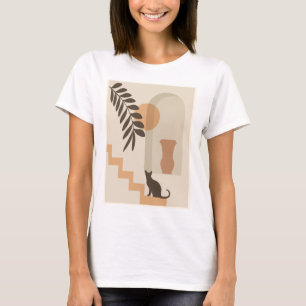 Trap Vaas Kat, Boho Abstract Geometrische Kunst T-shirt