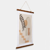 Trap Vaas Zon Blad, Boho Abstract Geometrische Kun Hangend Wandkleed (Gebogen)