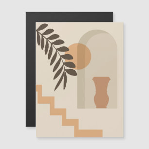 Trap Vaas Zon Blad, Boho Abstract Geometrische Kun Magnetische Uitnodiging