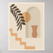 Trap Vaas Zon Blad, Boho Abstract Geometrische Kun Poster (Voorkant)