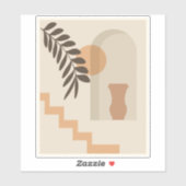 Trap Vaas Zon Blad, Boho Abstract Geometrische Kun Sticker (Vel)