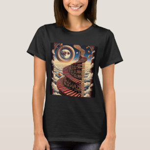 Trap van Boeken – Surrealistische Fantasie Ontwerp T-shirt