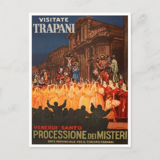 Trapani, Italië, Processione dei Misteri Travel Briefkaart (Voorkant)