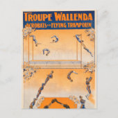 Trapeze, acrobaten en vliegende trampoline briefkaart (Voorkant)