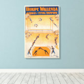 Trapeze, acrobaten en vliegende trampoline canvas afdruk (Insitu (Houten vloer))