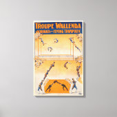 Trapeze, acrobaten en vliegende trampoline canvas afdruk (Voorkant)