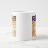 Trapeze, acrobaten en vliegende trampoline grote koffiekop (Voorkant)