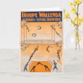 Trapeze, acrobaten en vliegende trampoline kaart (Gele Bloem)