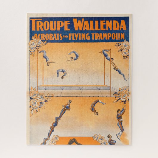 Trapeze, acrobaten en vliegende trampoline legpuzzel (Verticaal)