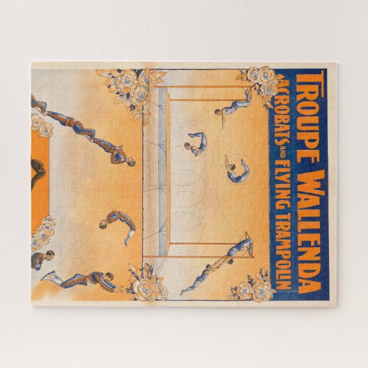 Trapeze, acrobaten en vliegende trampoline legpuzzel (Horizontaal)