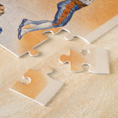 Trapeze, acrobaten en vliegende trampoline legpuzzel (Zijkant)