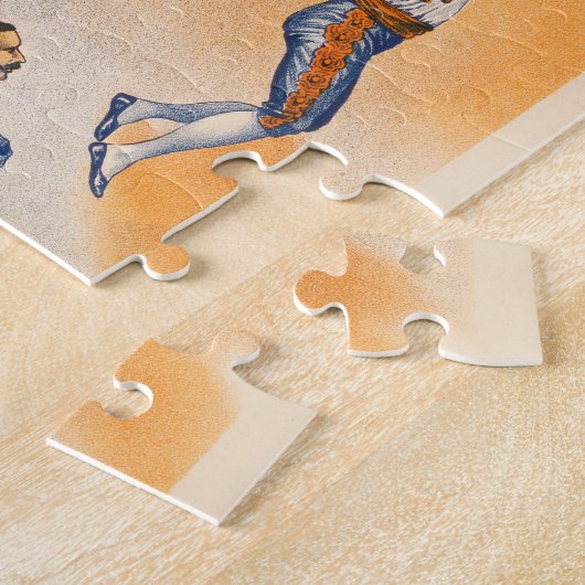 Trapeze, acrobaten en vliegende trampoline legpuzzel (Zijkant)