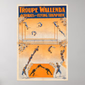 Trapeze, acrobaten en vliegende trampoline poster (Voorkant)