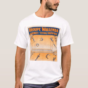Trapeze, acrobaten en vliegende trampoline t-shirt