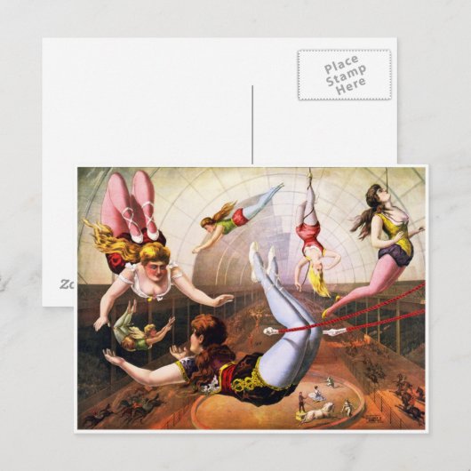 Trapeze artiesten briefkaart (Voorkant / Achterkant)