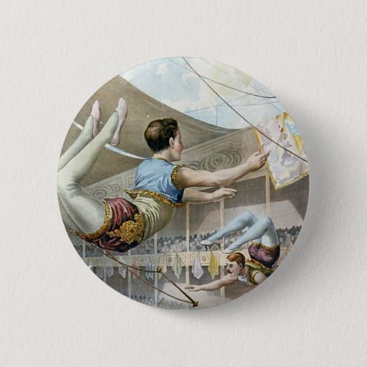 Trapeze artiesten ronde button 5,7 cm (Voorkant)
