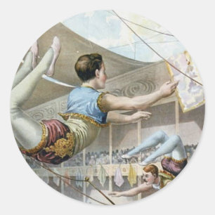 Trapeze artiesten ronde sticker