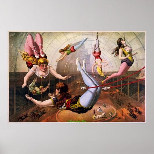 TRAPEZE KUNST IN DE CIRCUS - VINTAGE POSTERS (Voorkant)