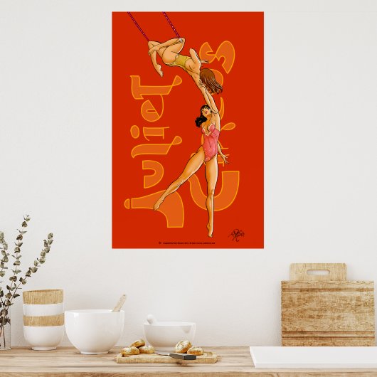 Trapeze kunstenaars acats Juliet Circus Poster (Keuken)
