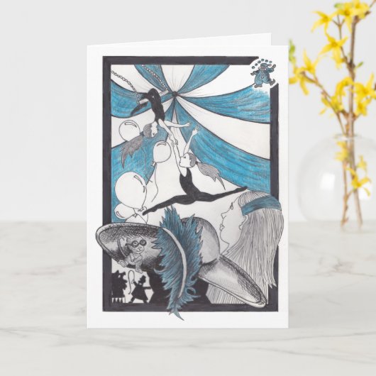 Trapeze Verjaardag Kaart (Gele Bloem)