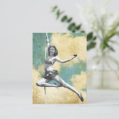 Trapeze Vrouw met wijn Briefkaart (Staand voorkant)