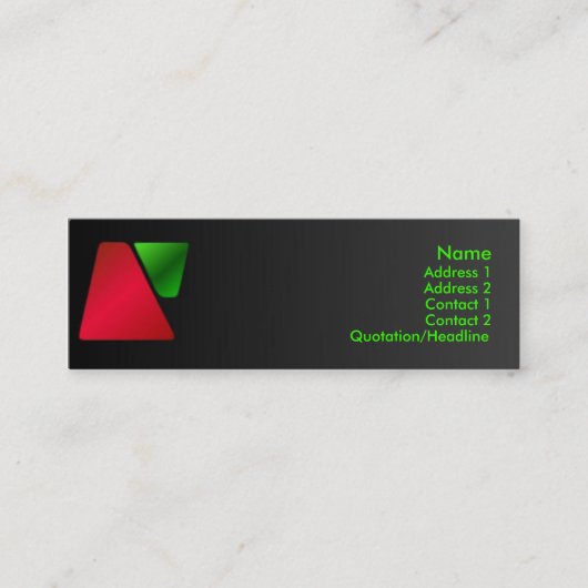 Trapezoïde profielkaart mini visitekaartje (Voorkant)