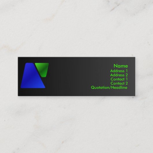Trapezoïde profielkaart mini visitekaartje (Voorkant)