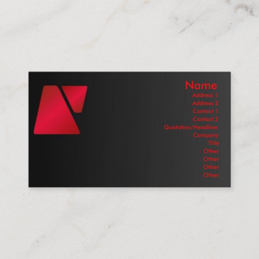 Trapezoïde profielkaart visitekaartje (Voorkant)