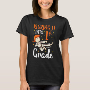 Trappe tikkelen eerste klas tae kwon do meisje kar t-shirt