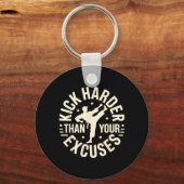 Trappeer harder dan excuses Funny Taekwondo Karate Sleutelhanger (Voorkant)