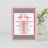 Trappen op Stripe Checkerboard Gingham Crawfish Bo Kaart (Staand voorkant)