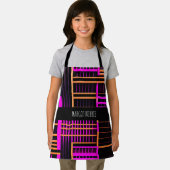 Trappen Zwart Roze Amou Isometrisch Patroon Schort (Insitu)