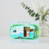  trappenaanhangwagen zigeunercaravan briefkaart (Staand voorkant)