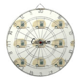 trappenaanhangwagen zigeunercaravan dartbord (Voorkant)