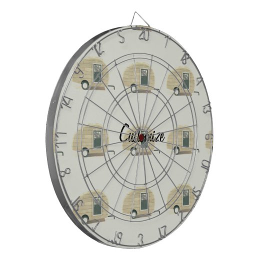 trappenaanhangwagen zigeunercaravan dartbord (Voorkant Links)