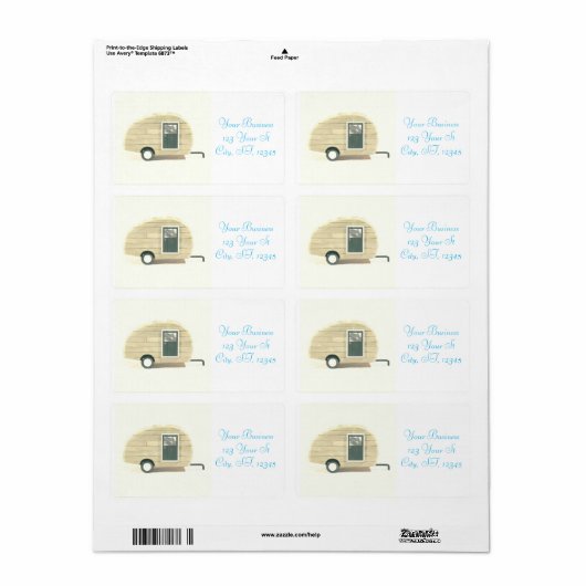  trappenaanhangwagen zigeunercaravan etiket (Full Sheet)