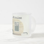  trappenaanhangwagen zigeunercaravan matglas koffiemok (Voorkant rechts)