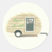  trappenaanhangwagen zigeunercaravan ronde sticker (Voorkant)