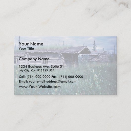 Trapper Cabin langs de oevers van de Coleen Visitekaartje (Voorkant)