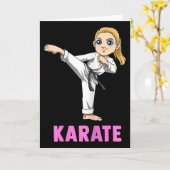 Trapper en slaan kind - Schattig karate meisje Kaart (Gele Bloem)