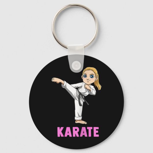 Trapper en slaan kind - Schattig karate meisje Sleutelhanger (Voorkant)