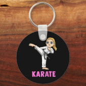 Trapper en slaan kind - Schattig karate meisje Sleutelhanger (Voorkant)