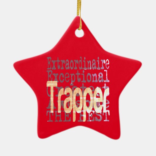 Trapper Extraordinaire Keramisch Ornament (Achterkant)