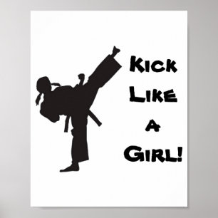 Trappezoen Als Een Meisje Martial Arts Tae Kwon Do Poster
