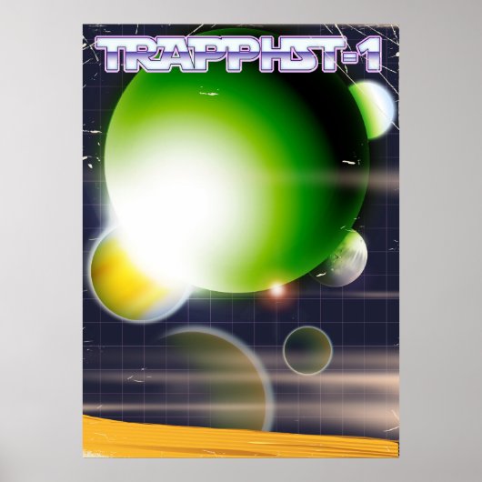 TRAPPIST-1 science fiction poster. Poster (Voorkant)