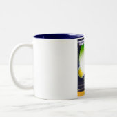 TRAPPIST-1 science fiction poster. Tweekleurige Koffiemok (Links)