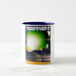 TRAPPIST-1 science fiction poster. Tweekleurige Koffiemok<br><div class="desc">TRAPPIST-1 science fiction poster met zijn doorsnee planetsysteem.</div>