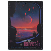 TRAPPIST-1 System Planet 1e retro space toerisme e Klembord (Achterkant)