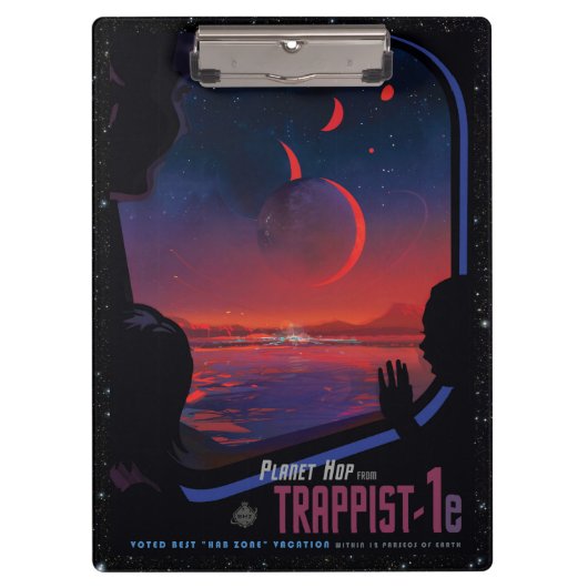 TRAPPIST-1 System Planet 1e retro space toerisme e Klembord (Voorkant)